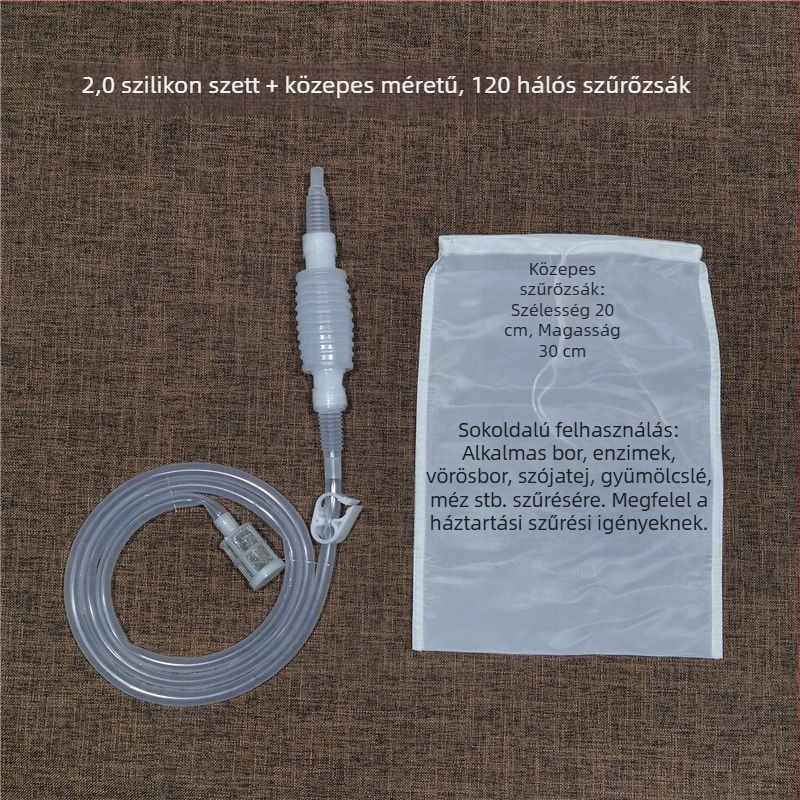 Félautomata bor szifon szűrővel otthoni borászatához