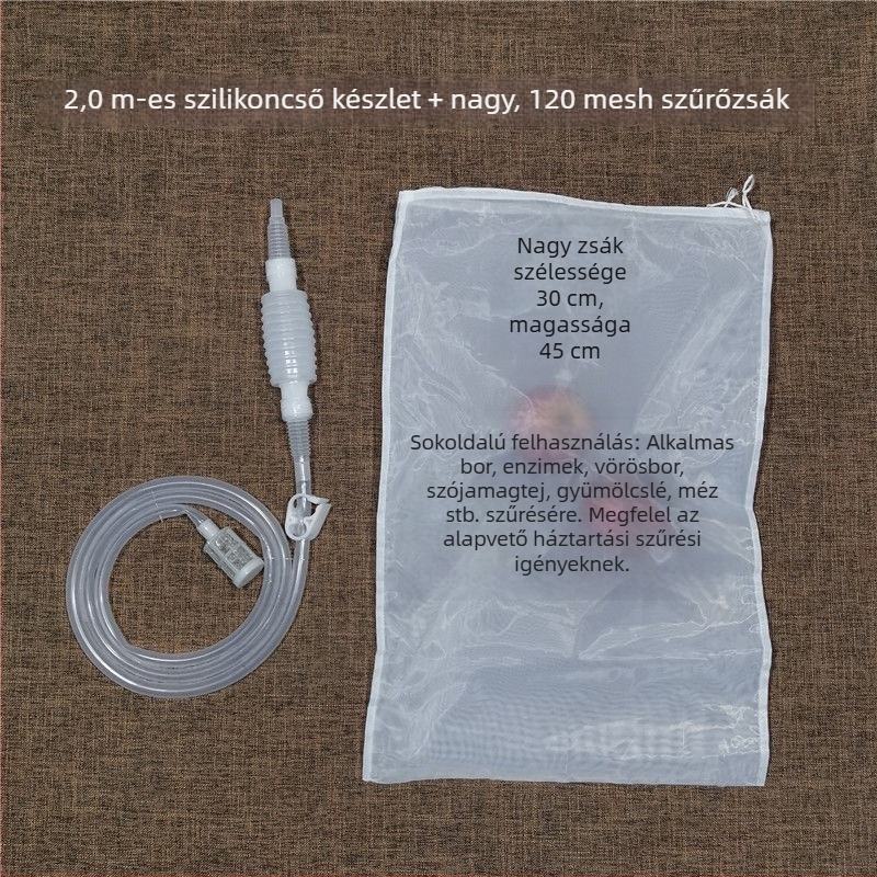 Félautomata bor szifon szűrővel otthoni borászatához