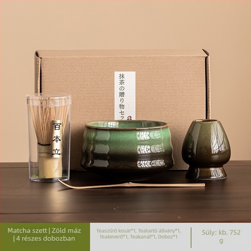 Japán kerámia mázolt matcha keverő készlet, hét darabos teáskészlet reggeli latte készítéséhez