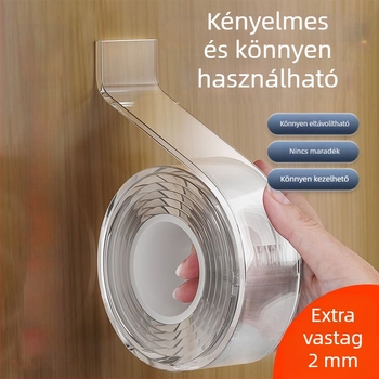 Nano akril dupla oldalú szalag, erős tapadással, átlátszó, mosható, nyommentes, VHB