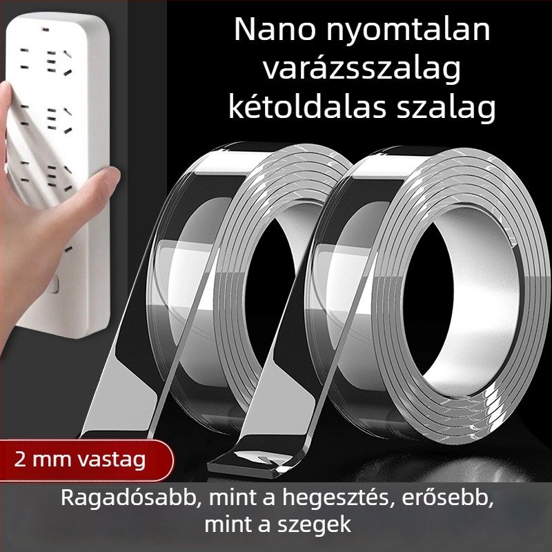 Nano akril dupla oldalú szalag, erős tapadással, átlátszó, mosható, nyommentes, VHB