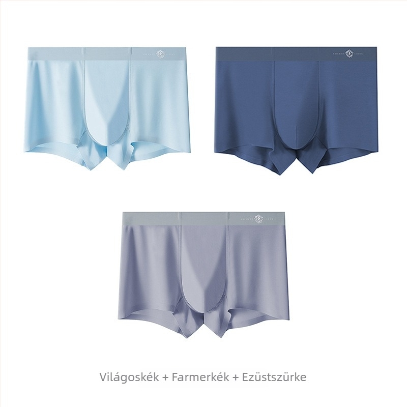 Sima varrás nélküli modal anyagú férfi alsónemű, antibakteriális és lélegző boxer brief 2026-os új modell