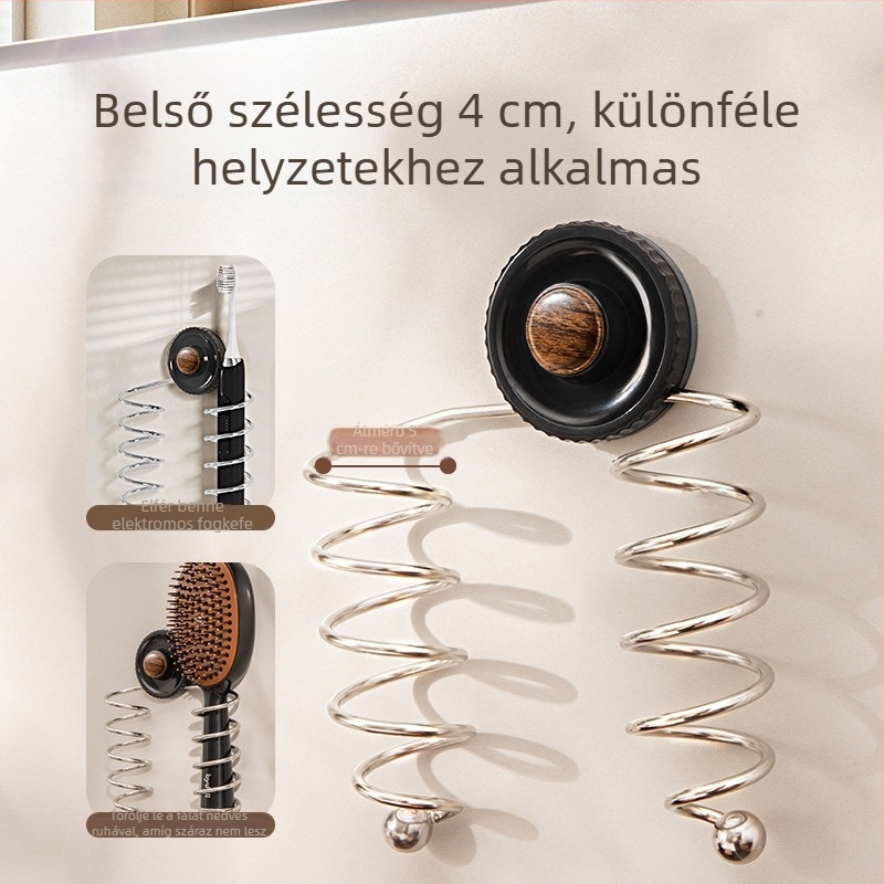 Falra szerelhető tároló szívócsészével borotvához és fésűhöz, fürdőszobai rendező