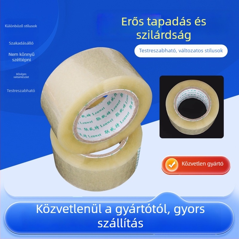 Átlátszó karton lezáró szalag, szélesség 5,5 cm