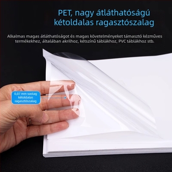 PET kétoldalas ragasztószalag, A4-es méretű nagylap, ultra átlátszó, magas viszkozitású, ultra vékony, színtelen vízálló film, DIY hűtőszekrény matrica, akril ragasztó