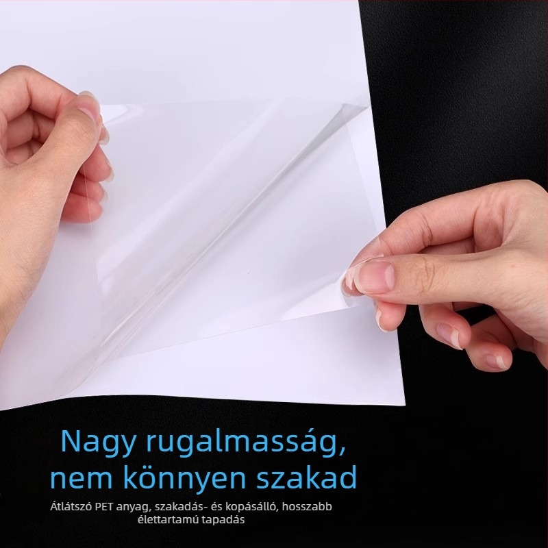 PET kétoldalas ragasztószalag, A4-es méretű nagylap, ultra átlátszó, magas viszkozitású, ultra vékony, színtelen vízálló film, DIY hűtőszekrény matrica, akril ragasztó