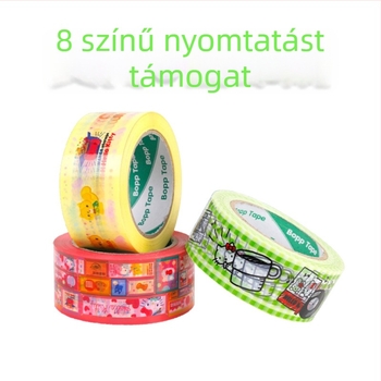 Személyre szabott csomagoló szalag szerencsés karakterekkel, színes nyomtatás, átlátszó ragasztó