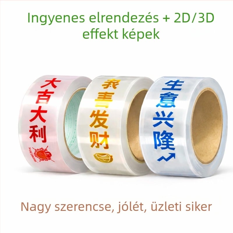 Személyre szabott csomagoló szalag szerencsés karakterekkel, színes nyomtatás, átlátszó ragasztó