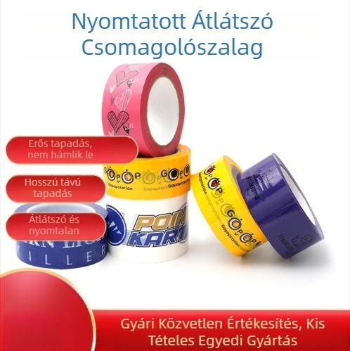 Átlátszó csomagoló szalag logónyomtatással és QR kóddal