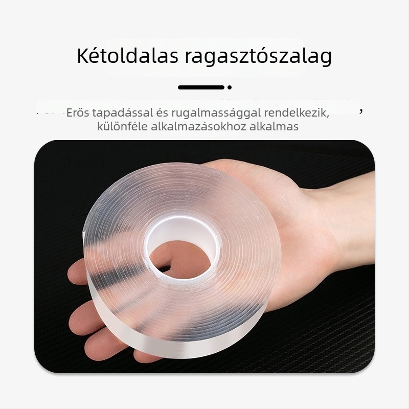 Nano kétoldalú akril ragasztószalag autóhoz, nyom nélkül rögzíthető, átlátszó, magas hőmérséklet-ellenállás
