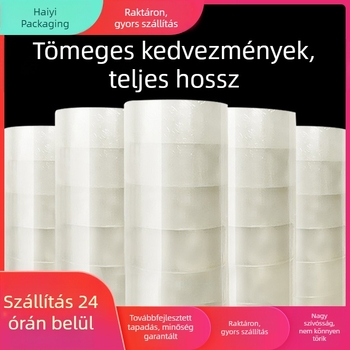 Átlátszó csomagoló szalag, erős, nagy tekercs, zárásra és csomagolásra