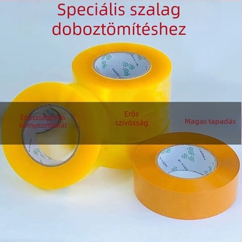 Átlátszó csomagoló szalag, erős, nagy tekercs, zárásra és csomagolásra
