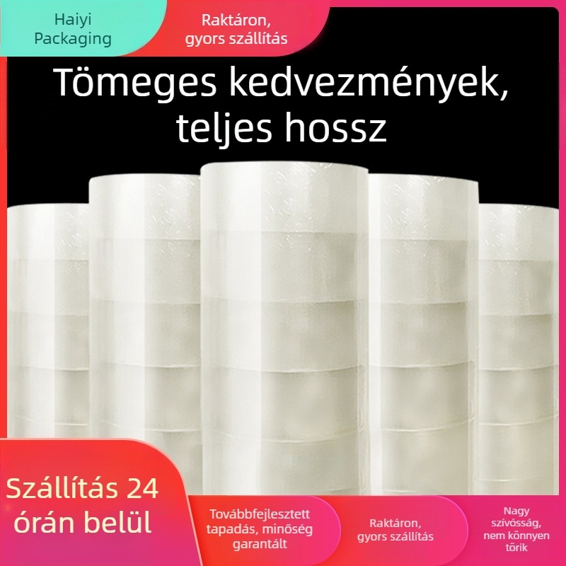 Átlátszó csomagoló szalag, erős, nagy tekercs, zárásra és csomagolásra