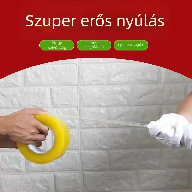 Átlátszó széles csomagoló szalag, 45 mm széles, 50–300 m hosszú, erős tapadósság a lezáráshoz és csomagoláshoz
