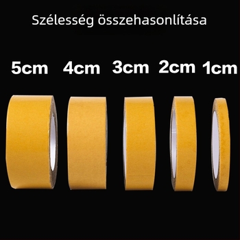 Textil-alapú kétoldalas ragasztószalag szőnyeg- és vinilépadlók illesztéséhez, sárga átlátszó hálós mintázat, vízálló, erős tapadás, nyom nélkül