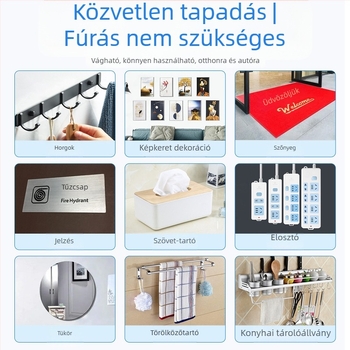 Nano akril duplaoldalas ragasztószalag, átlátszó, vízálló, nyom nélkül eltávolítható, magas hőmérséklet-tűrés, mosható és újrahasználható
