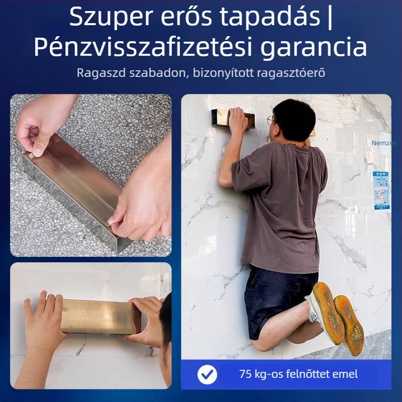 Nano akril duplaoldalas ragasztószalag, átlátszó, vízálló, nyom nélkül eltávolítható, magas hőmérséklet-tűrés, mosható és újrahasználható