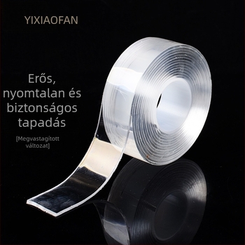 EVA-alapú kétoldali ragasztószalag, átlátszó, vízálló, magas viszkozitású, falra és üvegre, hossz 1 m, szélesség 30 mm, vastagság 2 mm