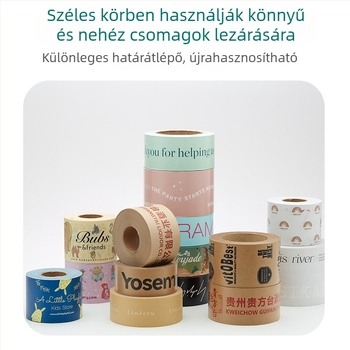 Egyedi Kraft papírból készült lezáró szalag logónyomtatás nélkül, biológiailag lebomló írható csomagoló szalag