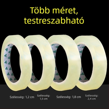 Átlátszó, nagy tapadású szoros irodai ragasztószalag, szélesség 1.0/1.2/1.5/1.8/2.0/2.4 cm.