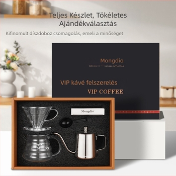 Pour-over kávé készlet teáskannával és szűrőkkel, ajándék dobozban