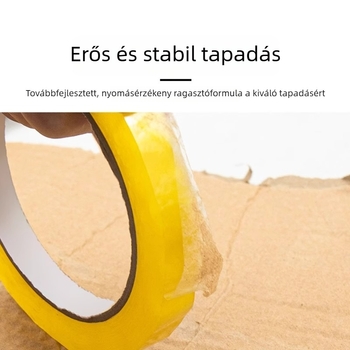 Átlátszó irodai csomagoló szalag virágmintával, szélesség 1,2/2/3 cm, logóval nyomtatott záró szalag