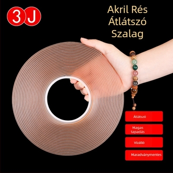 3j Akril kétoldalas ragasztószalag kártya-nyílásokhoz, magas hőmérséklet-állóság, átlátszó, Plexiglass és PS számára