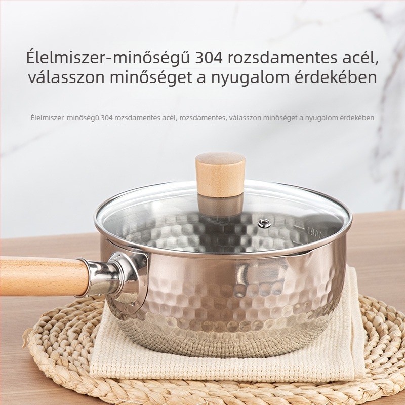 304 rozsdamentes acélból készült bébi ételhez való edény, bevonat nélkül, Yukihira stílusú japán fazék, otthoni használatra