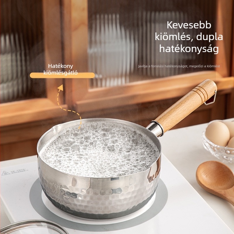 304 rozsdamentes acélból készült bébi ételhez való edény, bevonat nélkül, Yukihira stílusú japán fazék, otthoni használatra