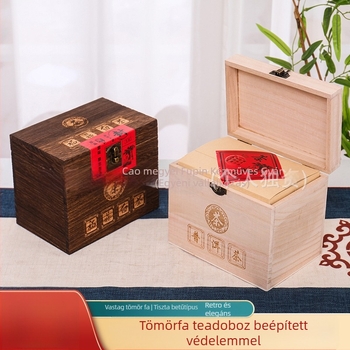 Fa teás ajándékdoboz Pu'er és Fuding fehér teához – üres teás doboz