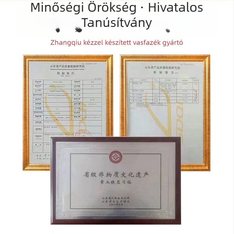 Kézzel kovácsolt tejes fazék bevonat nélküli vasból, egyadagos főzőedény, fa fedővel, wok stílusú