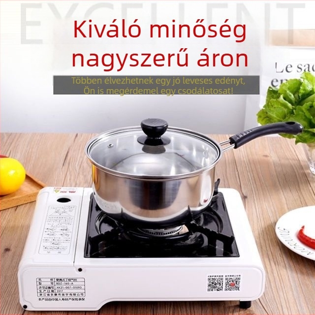 Koreai stílusú rozsdamentes acél leveses fazék gőzöspagga és tejfőző edény, egy- és kétkezes kivitelben, többfunkciós főzőedény