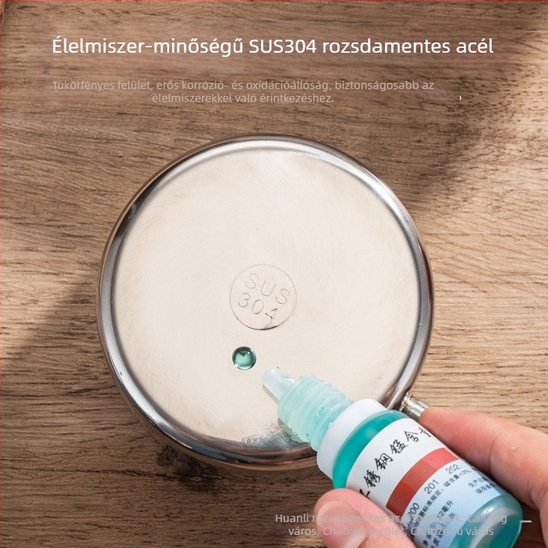 304 rozsdamentes acélból készült kis olajöntő edény, olaj öntésére és melegítésére, mini tejes kanna