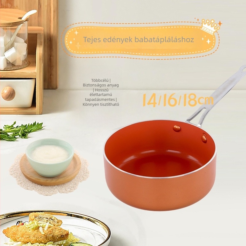 Többcélú, tapadásmentes tejfőző edény, babáknak való ételhez és instant tészta számára, tej melegítésére, kerámiás serpenyő gáz- és elektromos tűzhelyhez