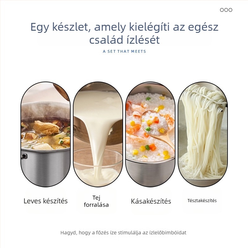 304 rozsdamentes acél tejfőző edény, tapadásmentes bevonattal, bébiételekhez, kompakt, többfunkciós pároló