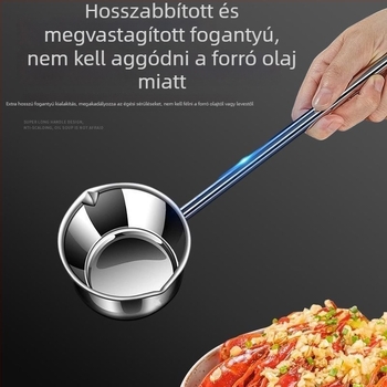 316 rozsdamentes acél tejfőző fazék hosszú fogantyúval, tapadásmentes bevonattal, olajöntő kanállal és kis leveses kanállal