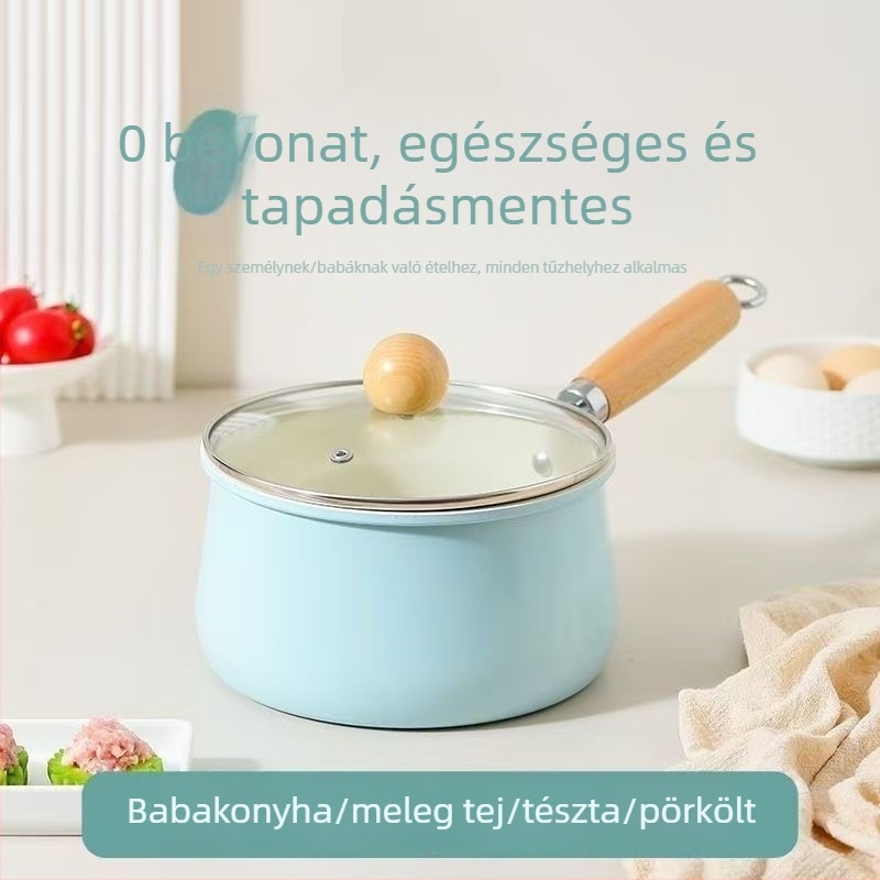 Kerámiából készült kis tejes fazék, vastagított tapadásmentes felülettel, edény babaételekhez, háztartási gyors tészta fazék, lapos aljzattal