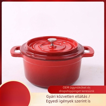 Emailezett vasból készült fazék, 14 cm, bébiételhez, kanállal