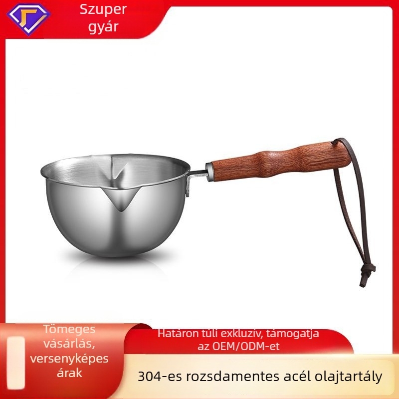 304 rozsdamentes acél mini olajöntő edény, 150 ml/200 ml, kis konyhai olajöntő