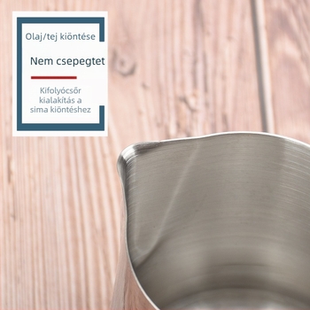 304 rozsdamentes acélból készült mini tejfazék, tapadásmentes, vastagított acél fogantyúval és mérőskálával, olaj melegítésére alkalmas