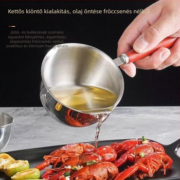 Mini rozsdamentes acél olajöntő edény, tapadásmentes, indukciós főzőfelülettel kompatibilis