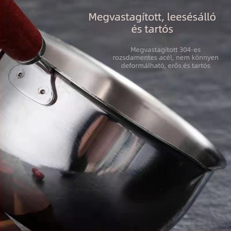 Mini rozsdamentes acél olajöntő edény, tapadásmentes, indukciós főzőfelülettel kompatibilis