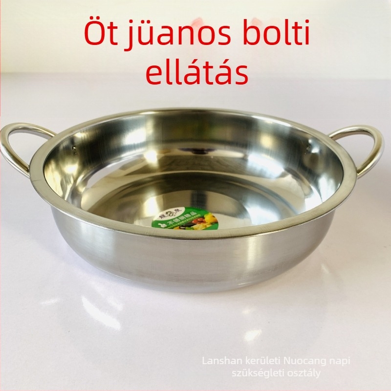 Rozsdamentes acél tejfazék, vastított, dupla füllel, sík aljjal