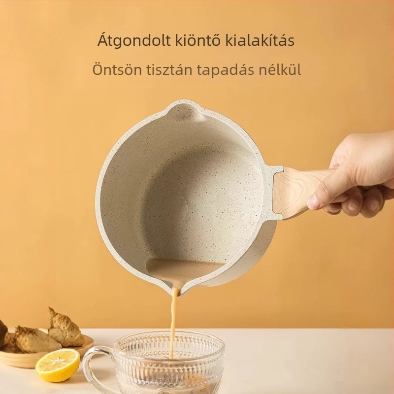 Maifan kő tejeskanna, tapadásmentes, multifunkcionális kis leveses edény bébiételekhez