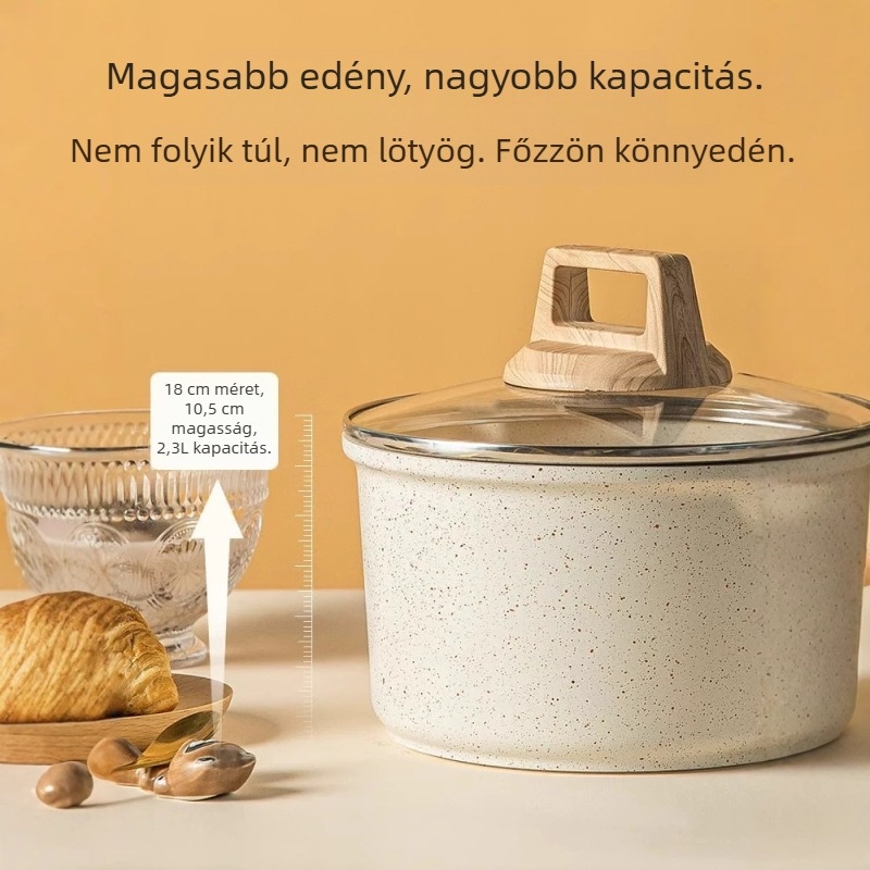 Maifan kő tejeskanna, tapadásmentes, multifunkcionális kis leveses edény bébiételekhez