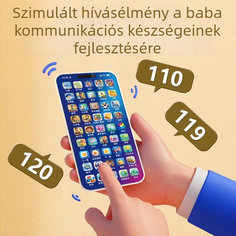 Gyermekeknek készült mobiltelefon – többfunkciós tanuló játék zenével és mesékkel