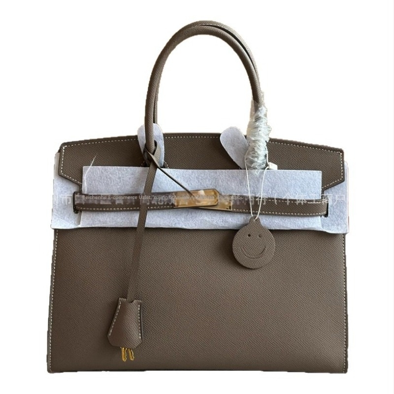 Új stílusú Kelly bőrtáska női tenyérmintával platina árnyalatban, nagy kapacitású, vállon vagy crossbody