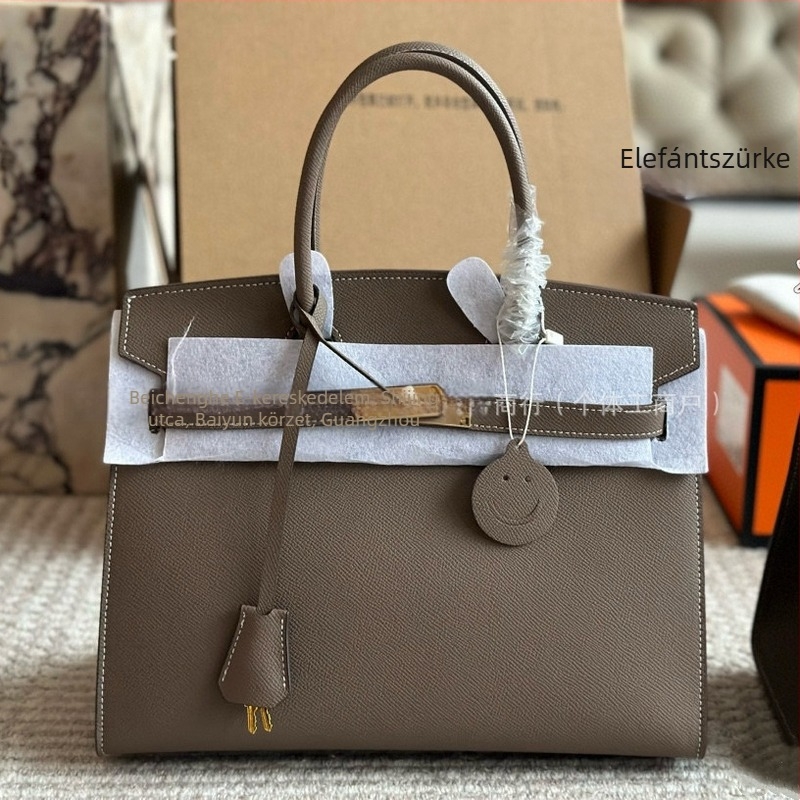 Új stílusú Kelly bőrtáska női tenyérmintával platina árnyalatban, nagy kapacitású, vállon vagy crossbody