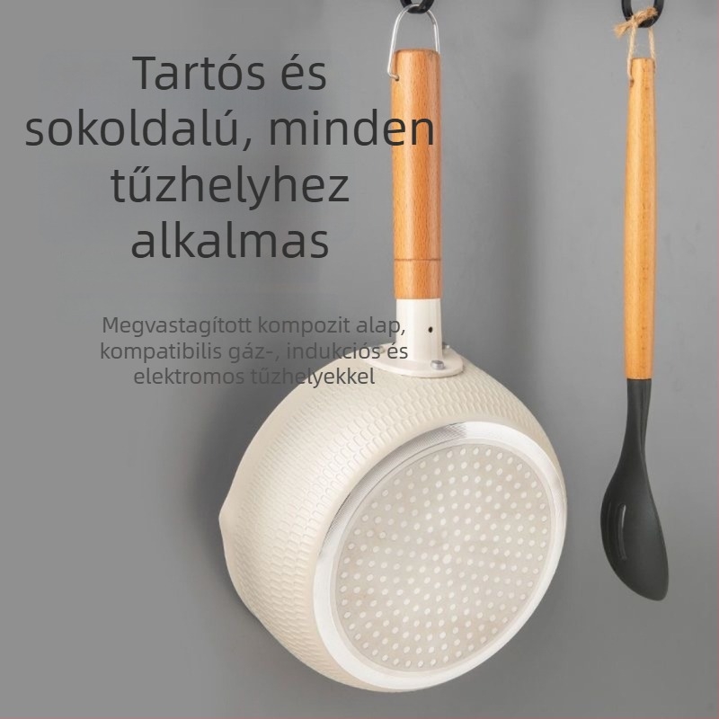 Maifan kő bevonat nem tapadó tejesfazék és tésztaedény, univerzális babaételhez, kompatibil indukciós és gáztűzhellyel, vastagított és tartós