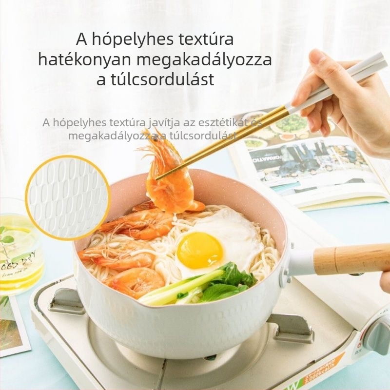 Maifan kő bevonat nem tapadó tejesfazék és tésztaedény, univerzális babaételhez, kompatibil indukciós és gáztűzhellyel, vastagított és tartós